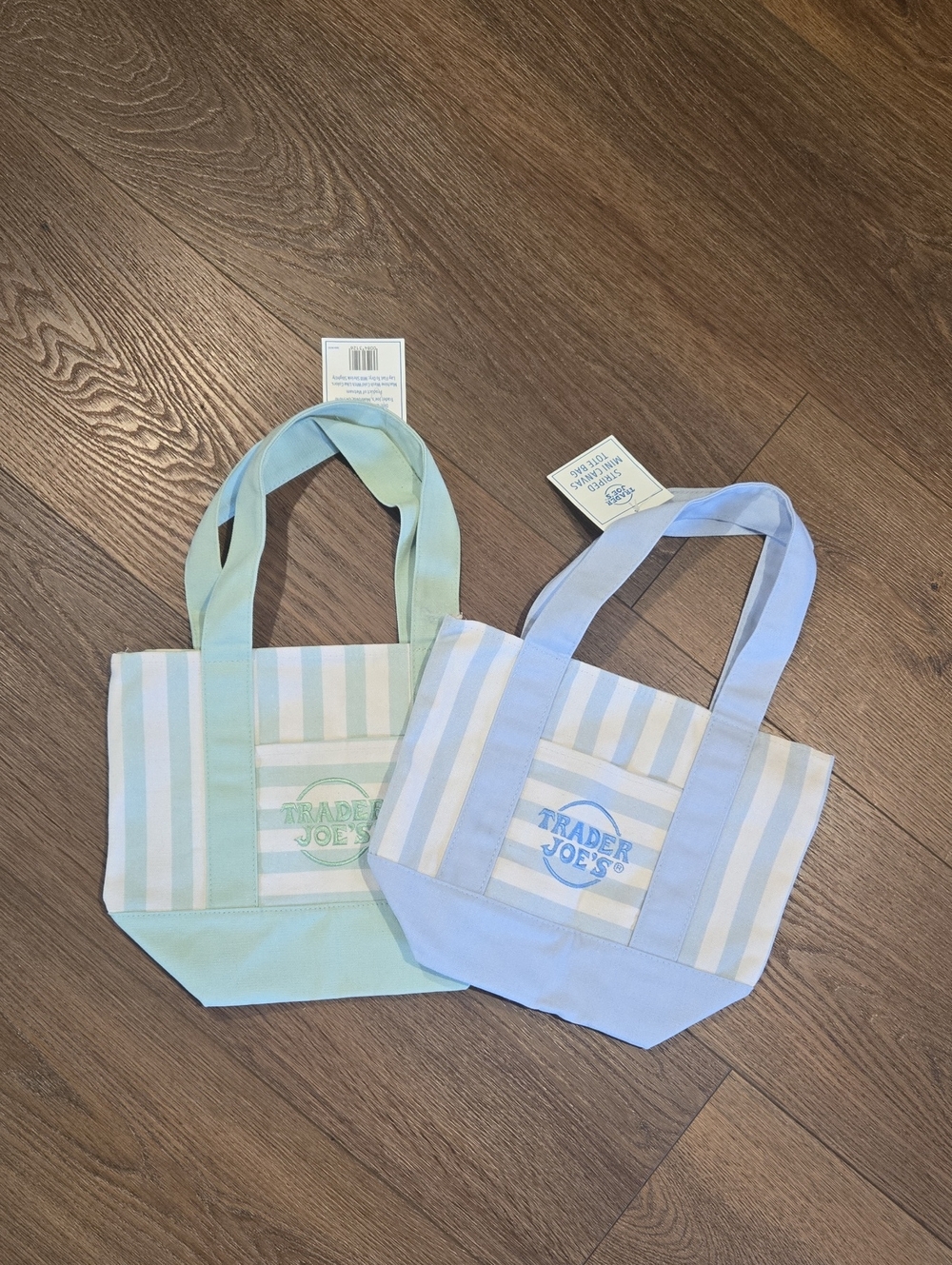NWT.. TWO TRADER JOES CANVAS TOTE BAGS.. #8076